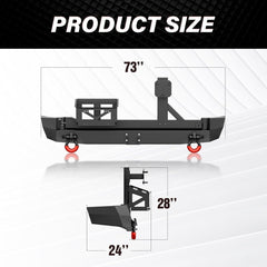 Off Road Rear Bumpers for Trucks Compatible with 2007-2014 Toyota FJ Cruiser with Spare off road bumpers | Yzona