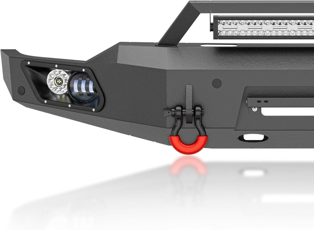 After Market Heavy Bumpers for Trucks Compatible with 20-23 Chevy Chevrolet Silverado 2500 3500 HD w/LED Lights | Yzona