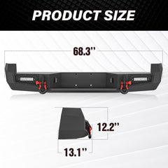 Replacement Car Bumpers Compatible with 2005-2015 Toyota Tacoma - Yzona