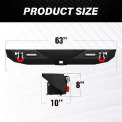 Truck Bumpers Aftermarket Compatible with 2018-2025 Jeep Wrangler JL JLU Unlimited
