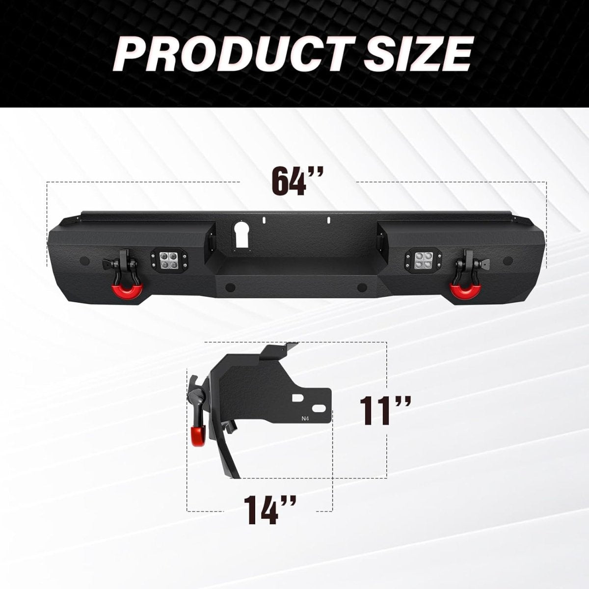 New Truck Rear Bumpers Compatible with 2022-2024 Toyota Tundra with LED Lights | Yzona