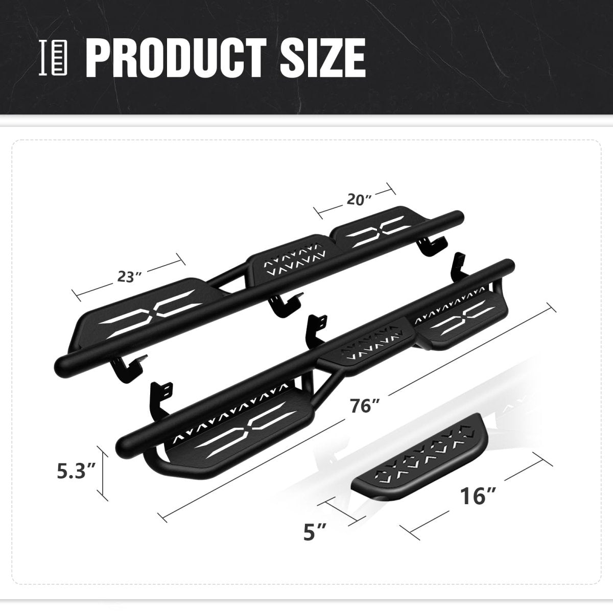 Side Steps for Trucks Compatible with 2005-2025 Nissan Frontier CrewCab - Yzona