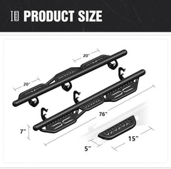 Best Running Boards for 07-18 Silverado & Sierra 1500, 07-19 Silverado & Sierra 2500 3500 HD Extended Cab | Yzona