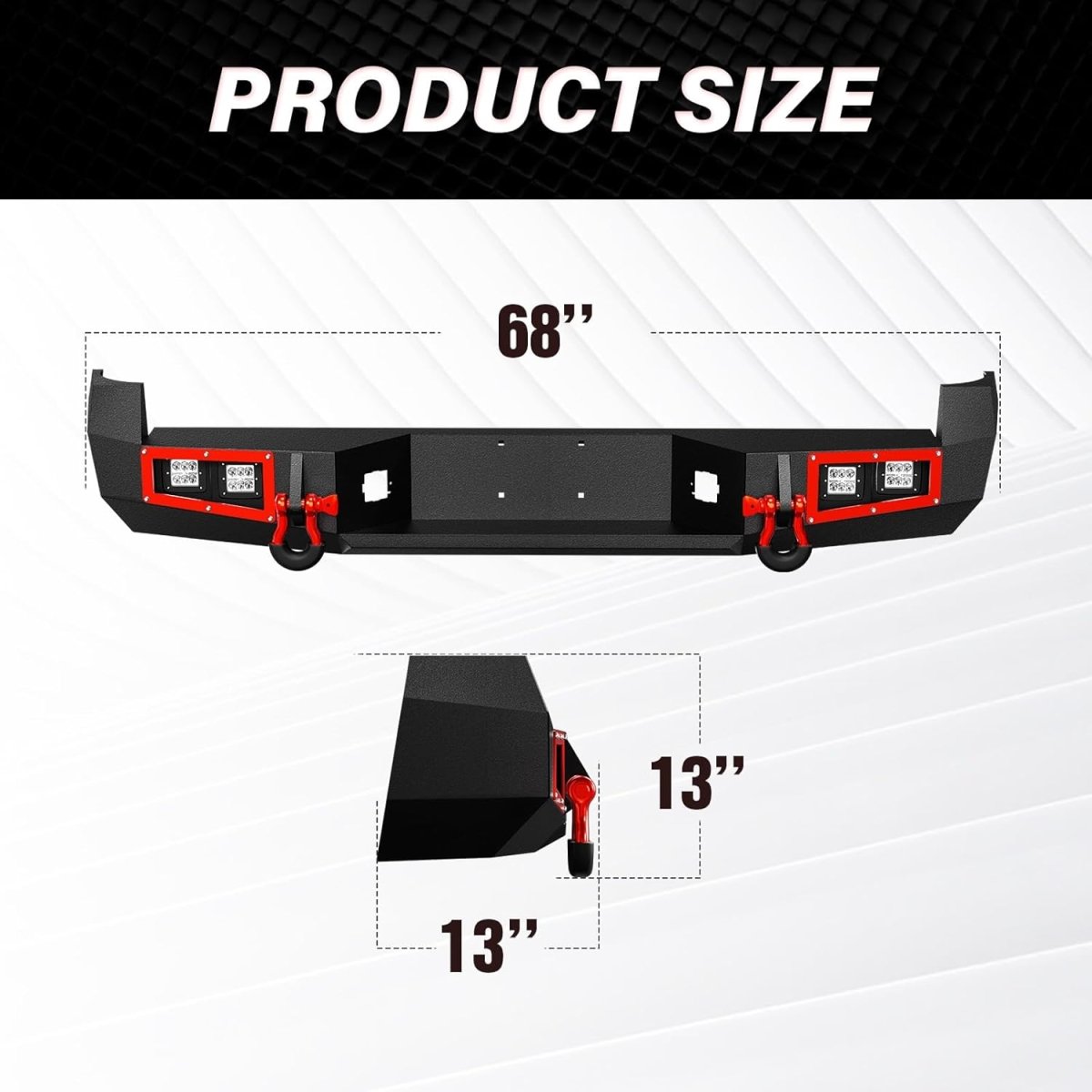 for Tacoma Steel Rear Bumper Compatible with 2005-2015 Toyota Tacoma | Yzona
