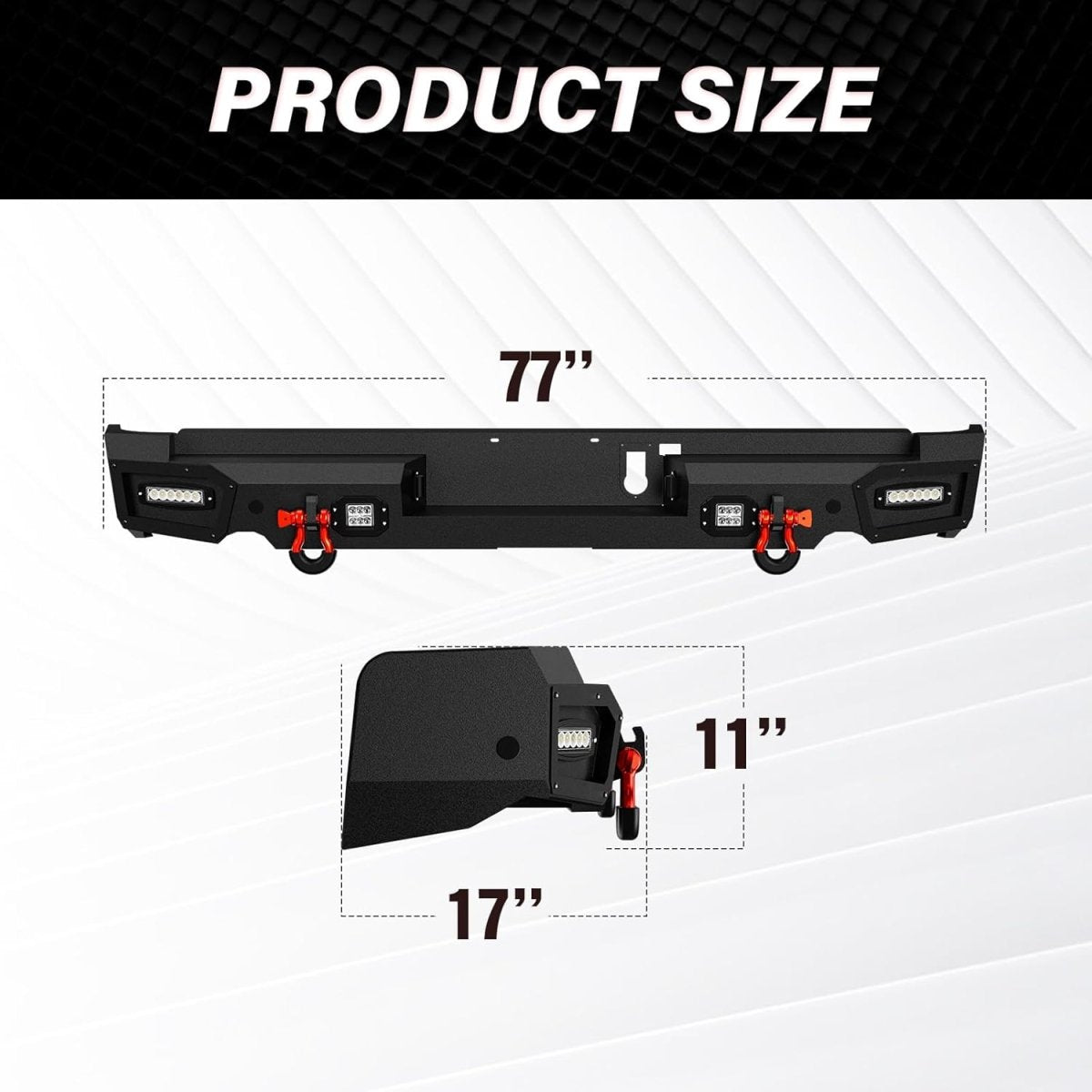Rear Steel Bumpers for Ram 1500 Compatible with 2019-2025 Dodge Ram 1500 (Excluding Ram 1500 Classic) | Yzona