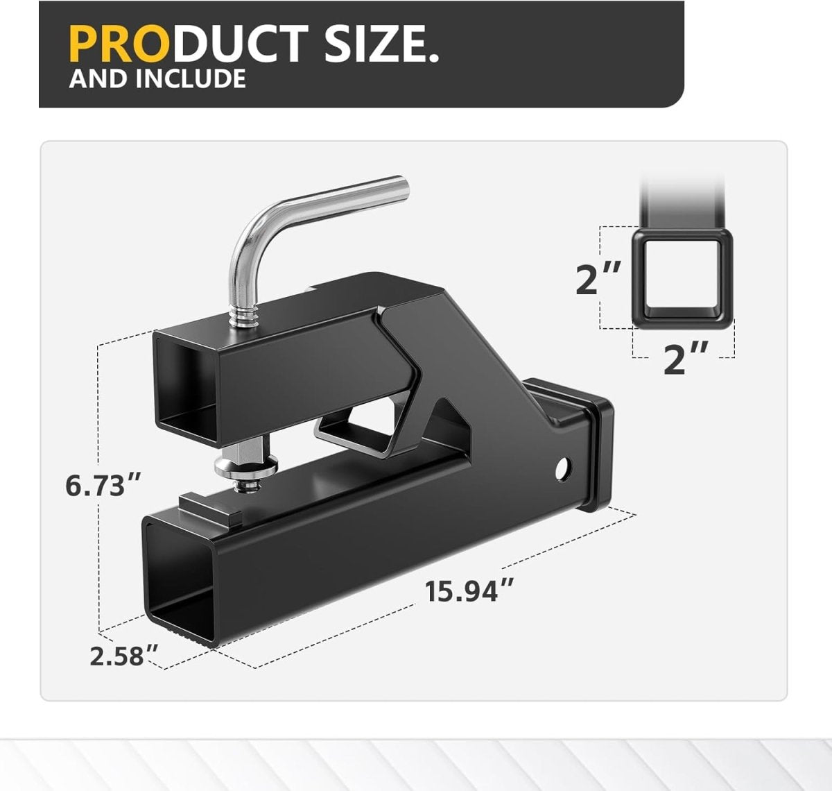 Clamp On Trailer Hitch Receiver 2" Ball Mount Adapter | Yzona