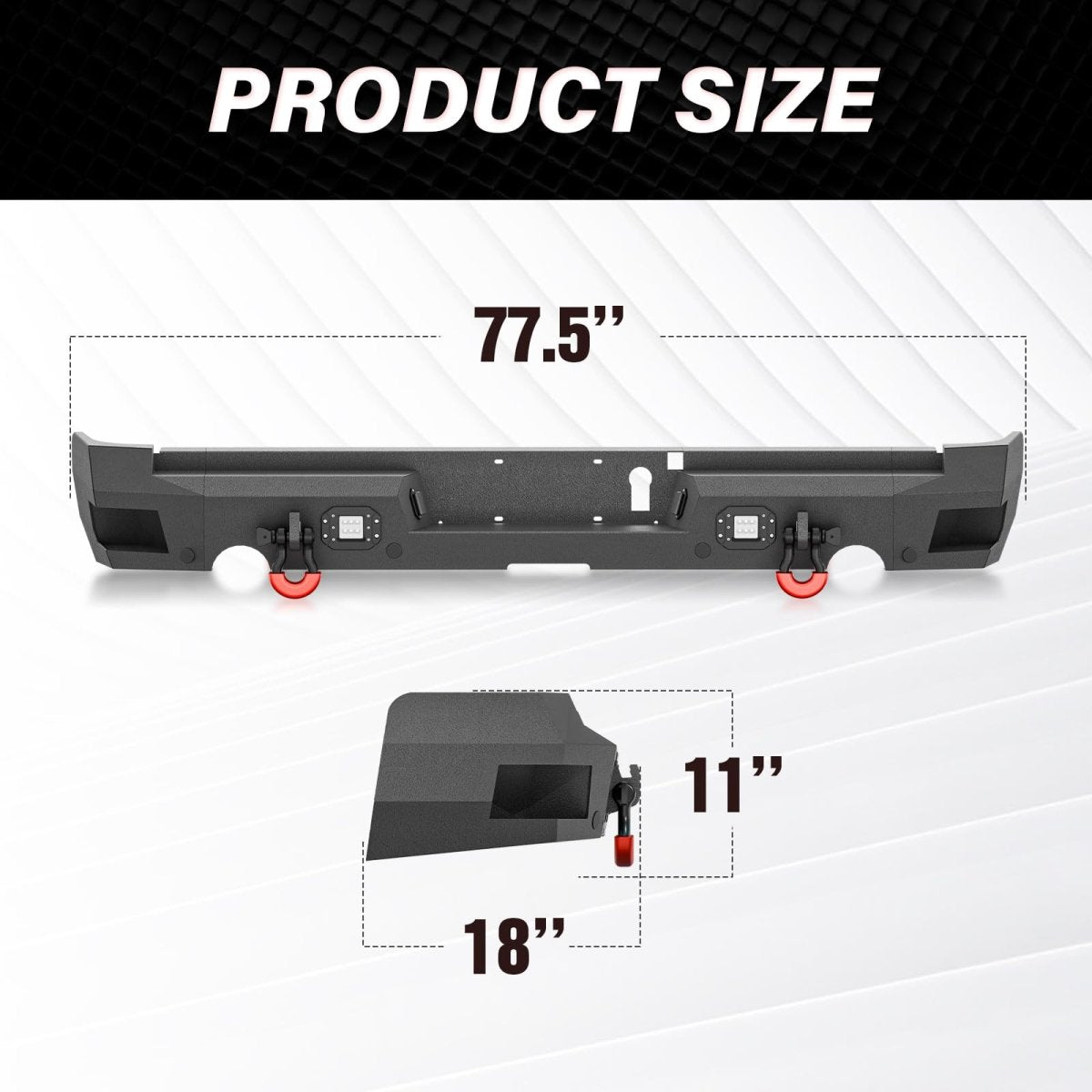 Aftermarket Replacement Bumpers Compatible with 2021-2024 Dodge Ram 1500 TRX - Yzona