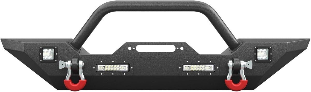 Front & Rear Bumper for JK Jeeps Compatible with 2007-2018 Jeep Wrangler JK JKU Unlimited with Paintable Armor | Yzona