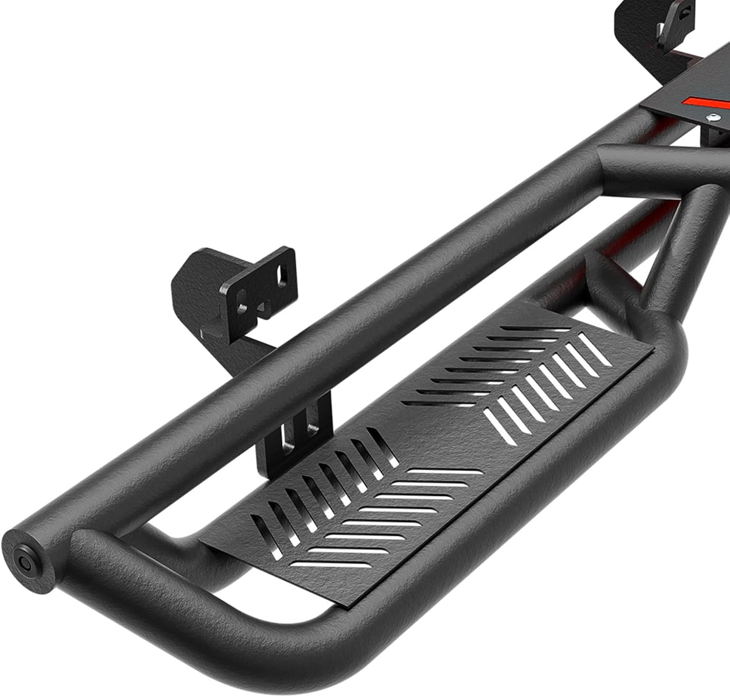 Crew Cab Running Boards Side Steps Compatible with 2009-2014 Ford F150 F-150 SuperCrew Cab Super Duty, Two Stairs Design Side Rail Nerf Bar Rock Sliders (4 Full Size Doors, Powder Coated, Black)