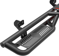 Crew Cab Running Boards Side Steps Compatible with 2009-2014 Ford F150 F-150 SuperCrew Cab Super Duty, Two Stairs Design Side Rail Nerf Bar Rock Sliders (4 Full Size Doors, Powder Coated, Black)