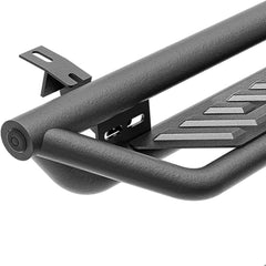 Running Boards Side Steps Compatible with 2005-2023 Toyota Tacoma Double Cab & Crew Cab (4 Full-Size Doors), Heavy-Duty Two Stair Design Side Rails Nerf Bar Rock Sliders, Textured Black, Star