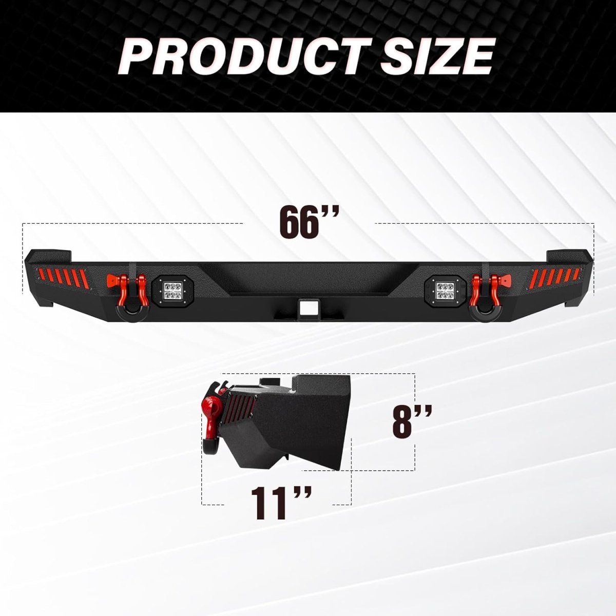 for Rear Aftermarket Bumpers Compatible with 1984-2001 Jeep Cherokee XJ (2/4 Doors) | Yzona