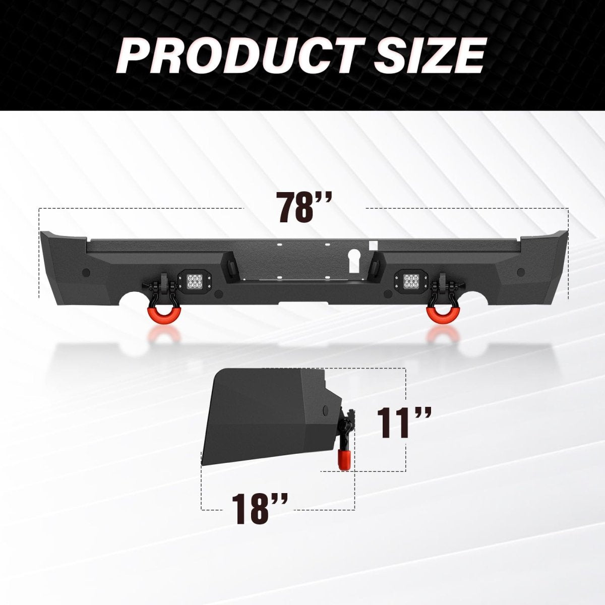 Aftermarket Rear Bumpers Compatible with 2021-2024 Dodge Ram 1500 TRX - Yzona