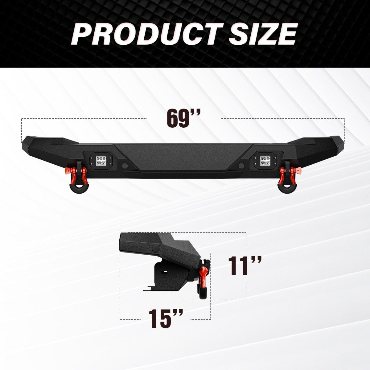 Front & Rear Heavy Duty Truck Bumpers Compatible with 2021-2025 Ford Bronco - Yzona