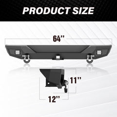 Replacement Bumpers for Trucks Compatible with 2018-2025 Jeep Wrangler JL JLU - Yzona