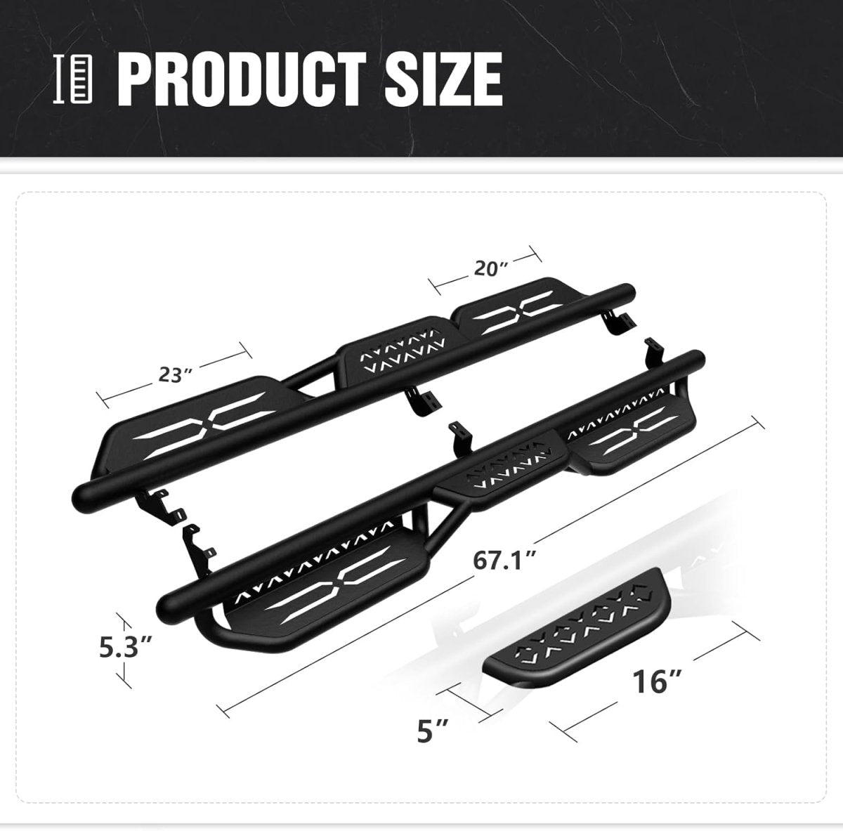 Yzona Side Steps Compatible for 2014-2025 4Runner SR5