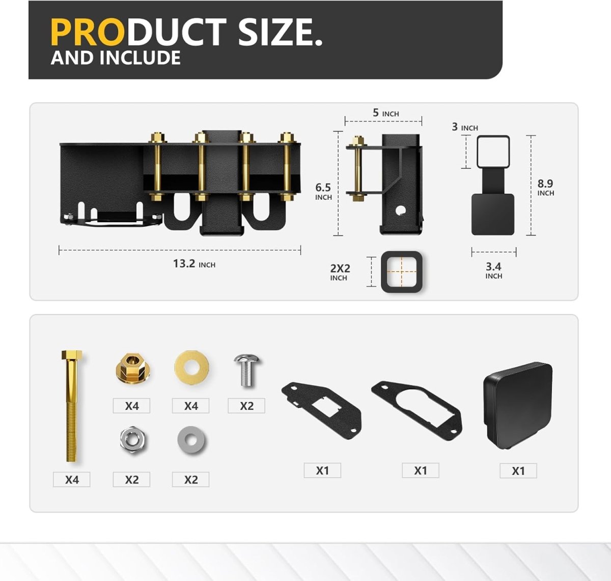 for Ford Bronco 2 Inch Trailer Hitch Receiver | 21-25 Ford Bronco 2 Door & 4 Door Hitch Receiver with Cover | Yzona