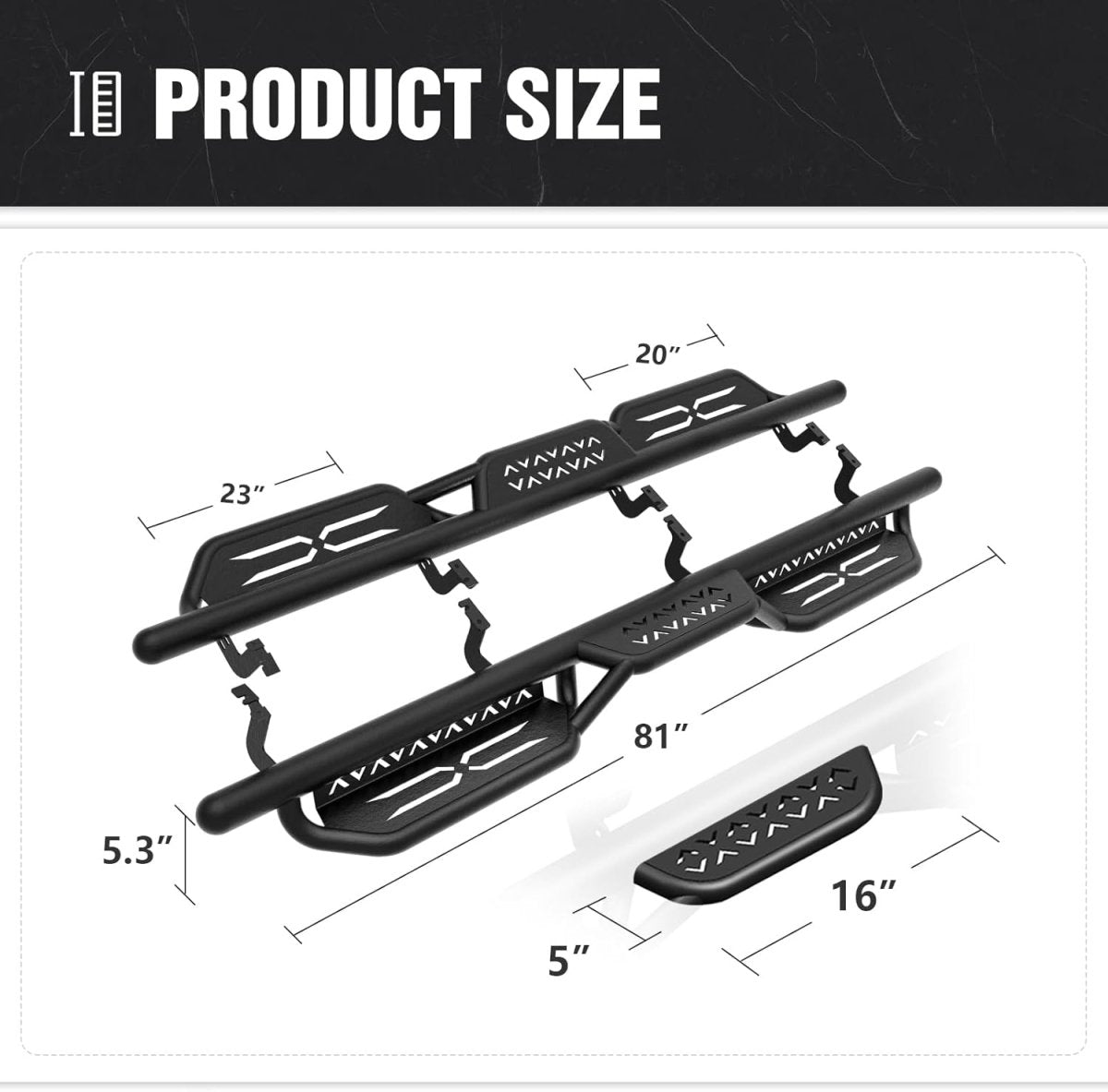 for CrewMax Cab Running Boards Compatible with 2022-2025 Toyota Tundra | Yzona