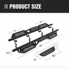 for CrewMax Cab Running Boards Compatible with 2022-2025 Toyota Tundra | Yzona