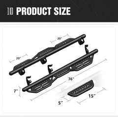 Truck Running Boards Compatible for 19-25 Silverado & Sierra 1500, 20-25 Silverado /Sierra 2500HD 3500HD | Yzona