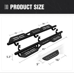 Wide Truck Steps and Running Boards for 2016-2025 Nissan Titan XD | 2004-2025 Nissan Titan-Not Included 2016 Model | Yzona