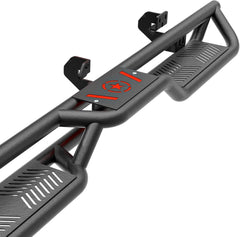 Crew Cab Running Boards Side Steps Compatible with 2009-2014 Ford F150 F-150 SuperCrew Cab Super Duty, Two Stairs Design Side Rail Nerf Bar Rock Sliders (4 Full Size Doors, Powder Coated, Black)