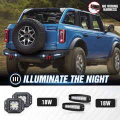 Yzona Rear Bumper with LED Lights for Ford Bronco 2021-2026, Excludes Sport Raptor Models, Automotive Exterior Protection Accessory