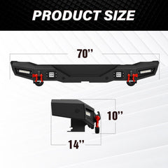 Yzona Rear Bumper with LED Lights for Ford Bronco 2021-2026, Excludes Sport Raptor Models, Automotive Exterior Protection Accessory