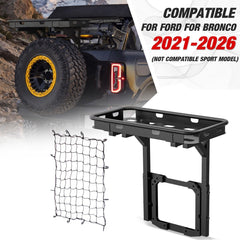 【Yzona】High-Quality OE Bolt-On Tailgate Rear Cargo Basket, Corrosion-Resistant Easy Snap Mounting Spare Tire Rack for 2021-2026 Ford Bronco (2/4 Doors), 350 lbs Capacity Car Organizer Car Supplies Auto Accessory