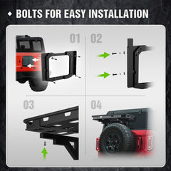 【Yzona】High-Quality OE Bolt-On Tailgate Rear Cargo Basket, Corrosion-Resistant Easy Snap Mounting Spare Tire Rack for 2021-2026 Ford Bronco (2/4 Doors), 350 lbs Capacity Car Organizer Car Supplies Auto Accessory