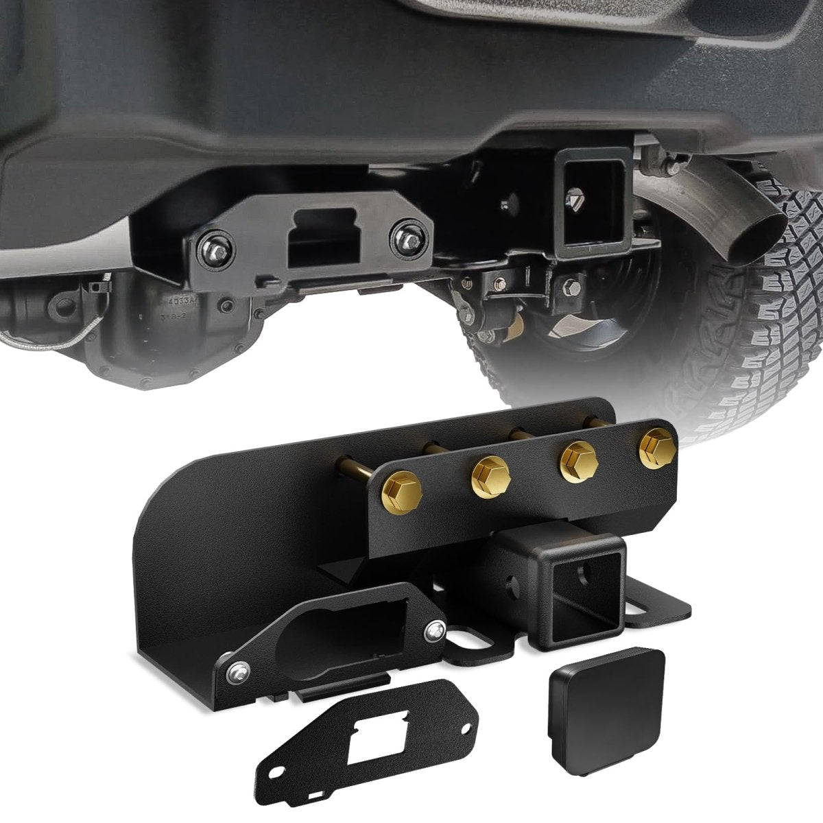 Trailer Hitch Receiver | 21-25 Ford Bronco 2 Door & 4 Door 2 Inch Hitch Receiver with Cover | Yzona