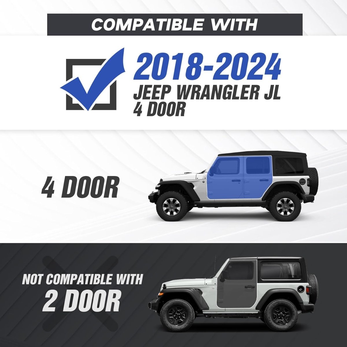 Yzona 2018-2025 Jeep Wrangler JL JLU Side Steps