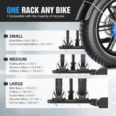 2pcs Bike Rack for Vehicle with Ramp | up to 4.4" Fat Tire Carrier | Yzona