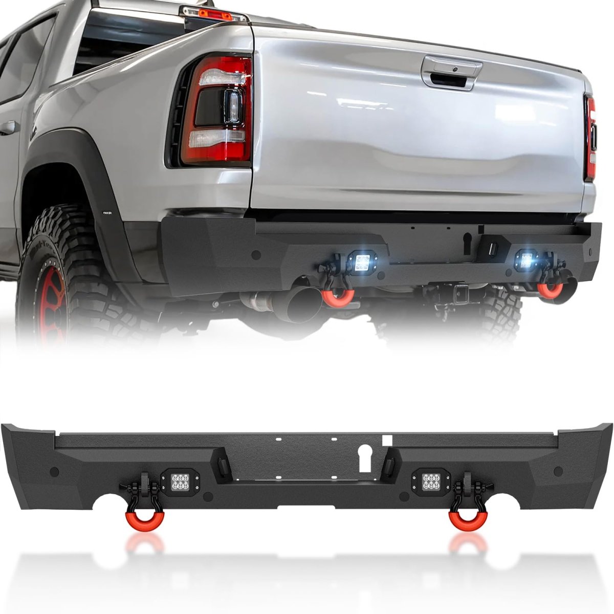 Aftermarket Rear Bumpers Compatible with 2021-2024 Dodge Ram 1500 TRX - Yzona
