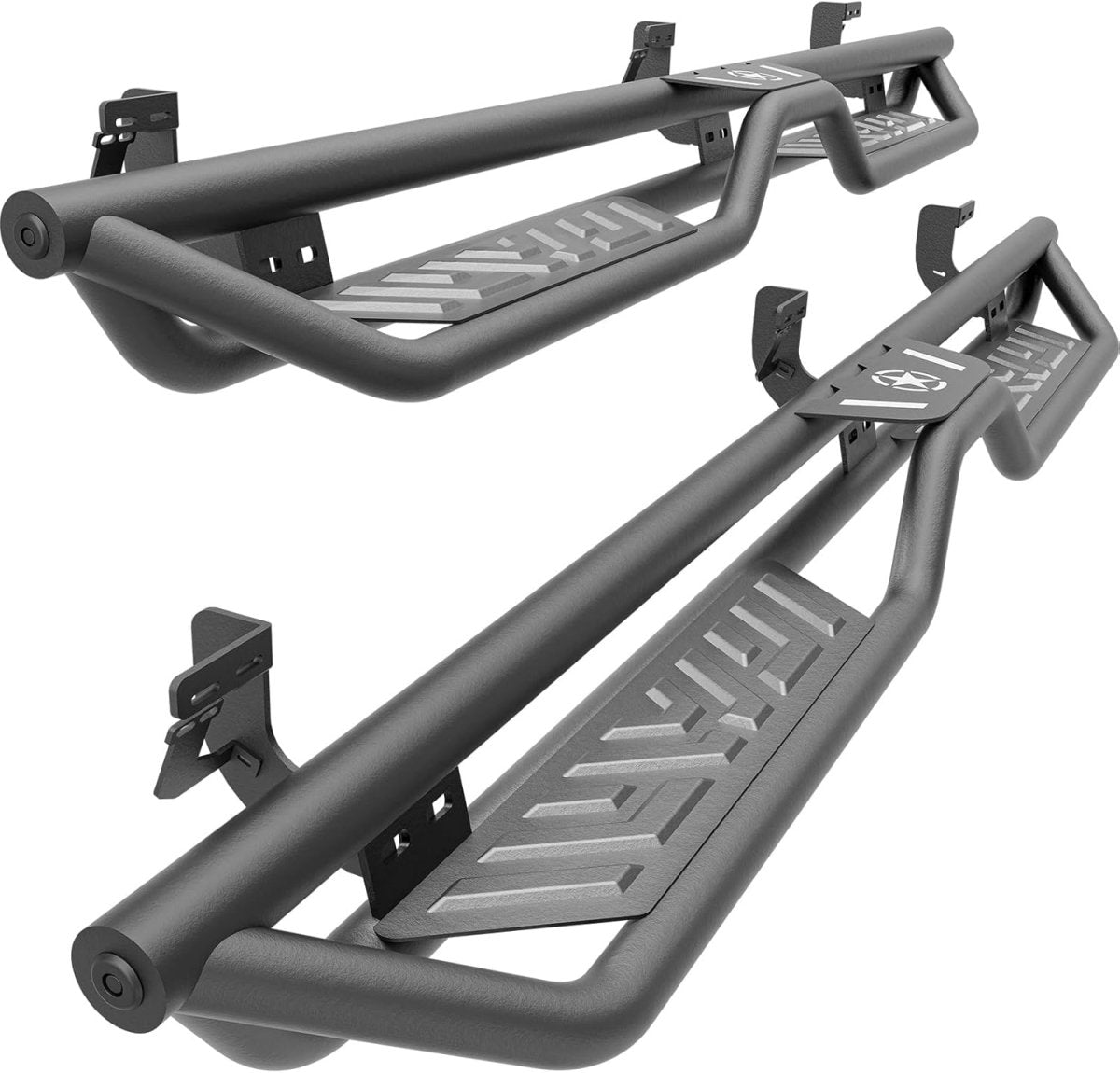 All Black Running Boards for 2009-2018 Dodge Ram 1500 - Included 2019-2024 1500 Classic | 2010-2024 Ram 2500 3500 | Yzona