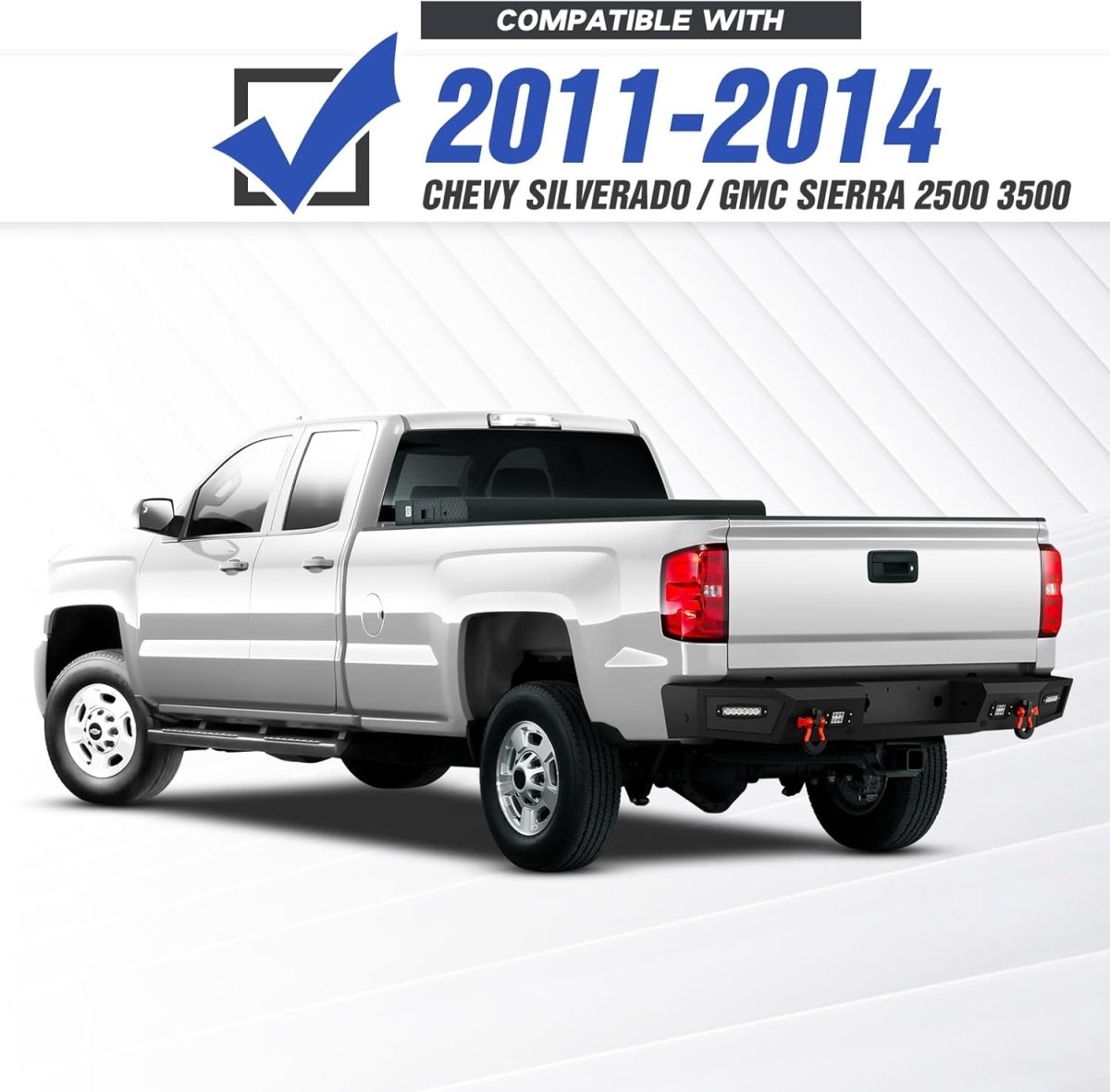 Pickup Truck Rear Bumpers for Sale Compatible with 2011-2014 Chevy Silverado & GMC Sierra 2500 3500 HD | Yzona