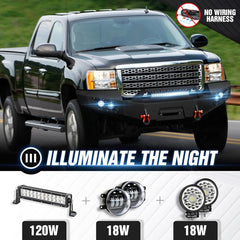 Pickup Replacement Front Winch Bumpers for 2011-2014 GMC Sierra 2500 3500 HD with 5 x LED Lights | Yzona
