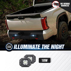 New Truck Rear Bumpers Compatible with 2022-2024 Toyota Tundra with LED Lights | Yzona