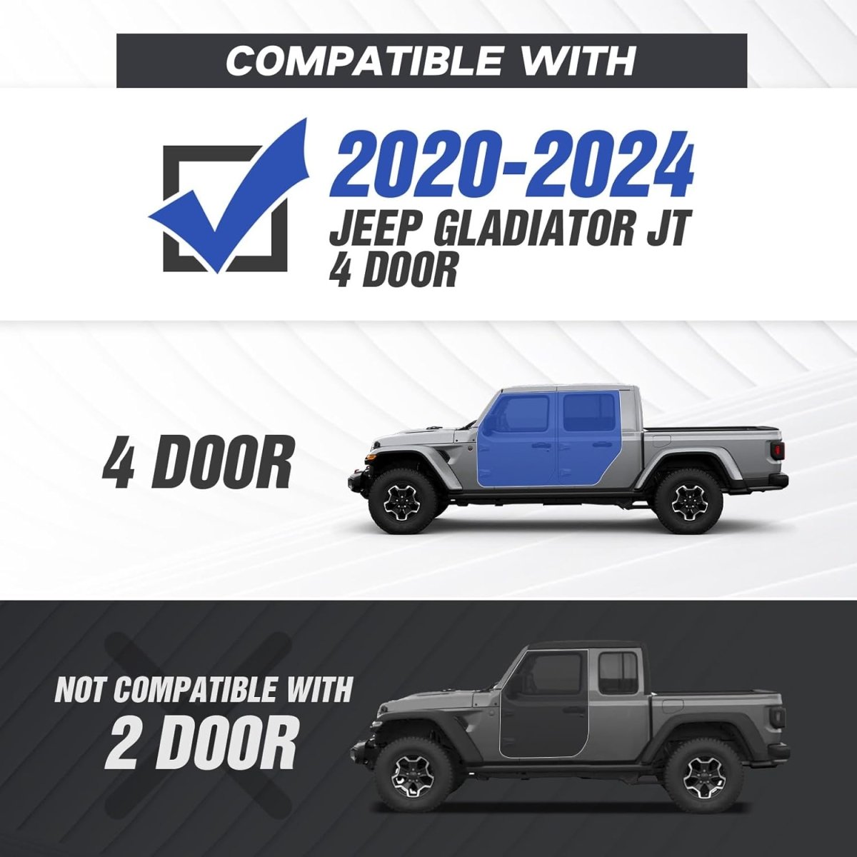 Yzona Running Boards for 2020-2025 Jeep Gladiator JT