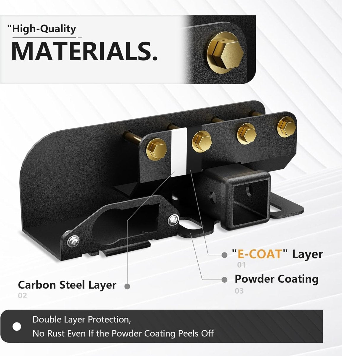 for Ford Bronco 2 Inch Trailer Hitch Receiver | 21-25 Ford Bronco 2 Door & 4 Door Hitch Receiver with Cover | Yzona