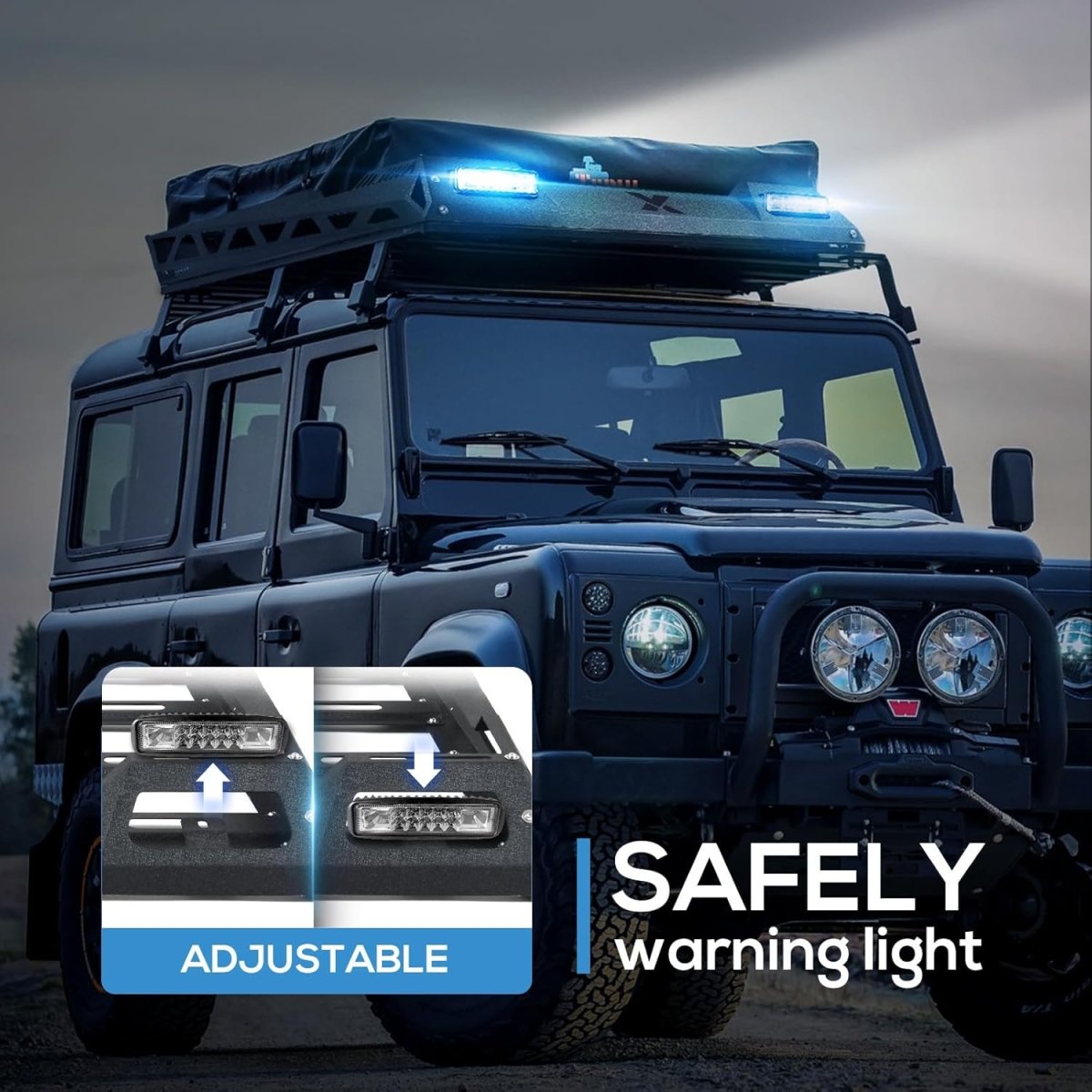 55"x41" Roof Racks & Cargo Carriers Basket with 2 Pcs LED Light Bars & Net | Yzona