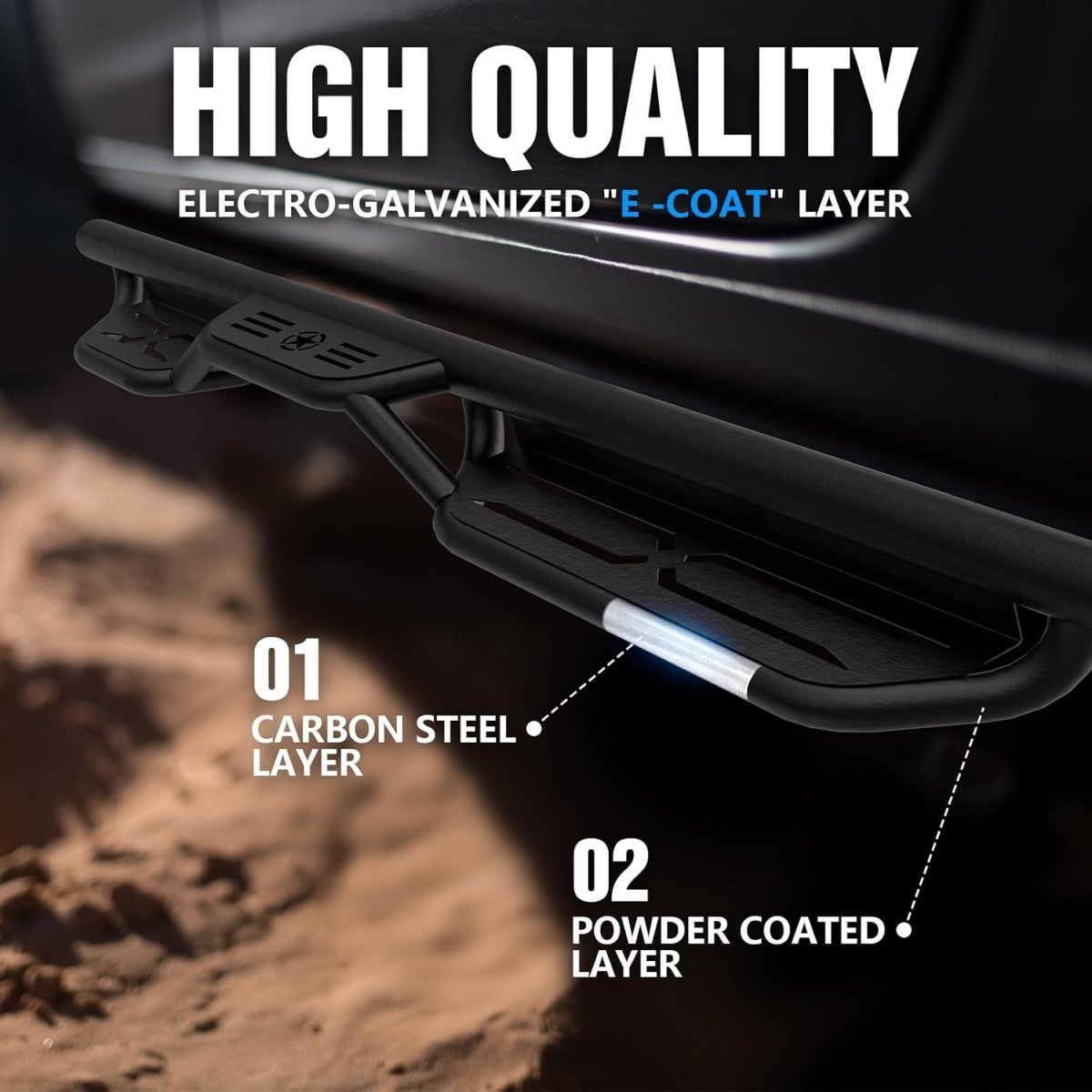 Side Steps Running Boards for Ford Bronco 4 Doors(21-25)-Not for Sport Model | Yzona
