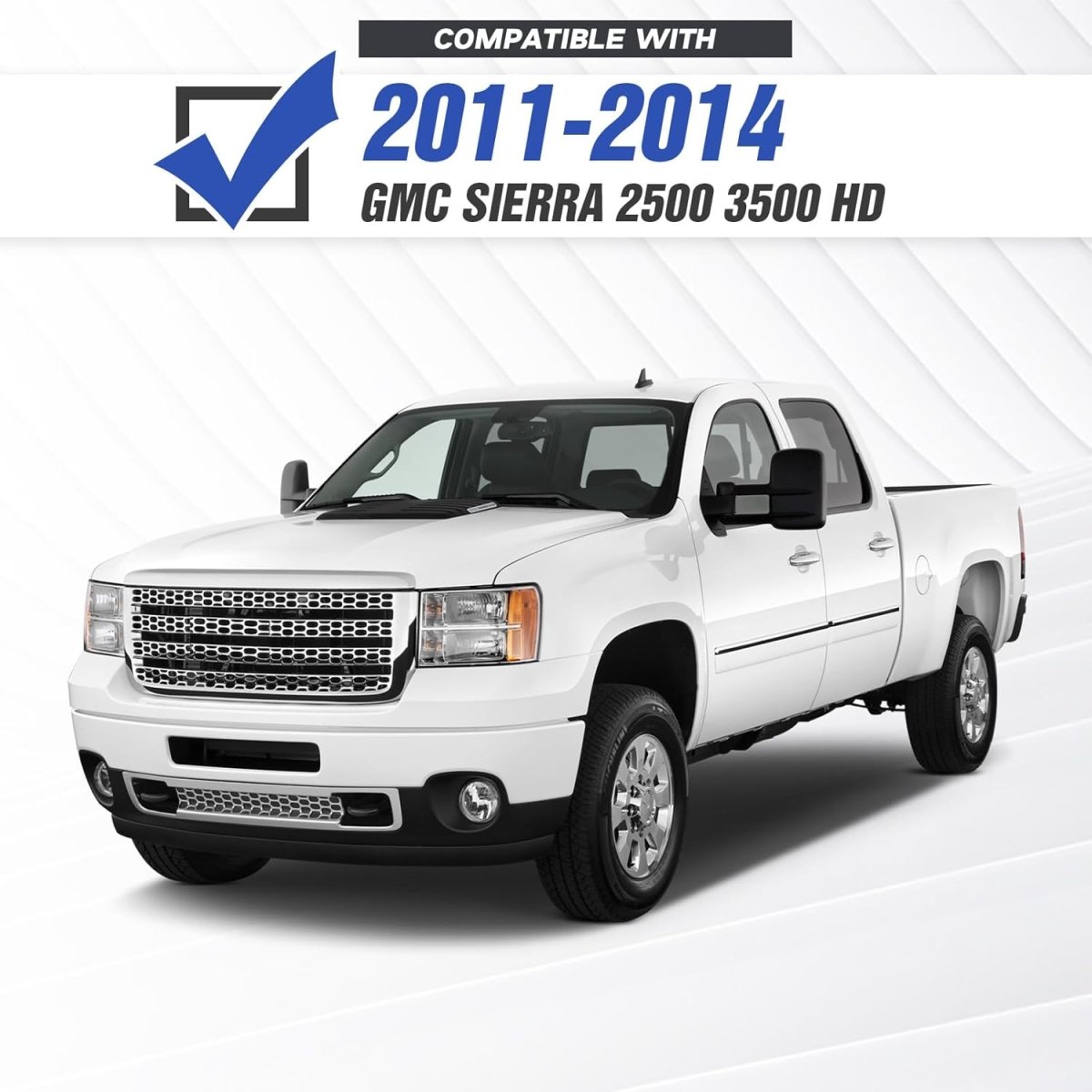 Pickup Replacement Front Winch Bumpers for 2011-2014 GMC Sierra 2500 3500 HD with 5 x LED Lights | Yzona