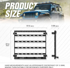 Roof Cargo Carrier Luggage Rack for Jeep Wrangler JK JL Unlimited & Gladiator JT 4 Doors Hardtop(07-24) | Yzona