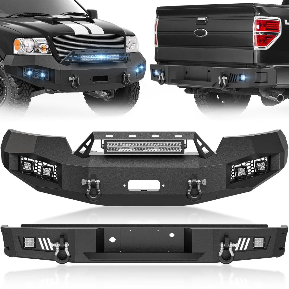 Winch Plate Front & Rear Car Bumpers for Sale 2015-2017 Ford F150(Excluding Raptor and Ecoboost) with Winch Plate | Yzona