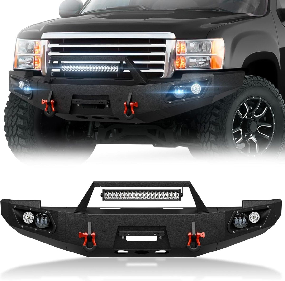 Pickup Off Road Front Bumpers for 2007-2013 GMC Sierra 1500 with Winch Plate | Yzona