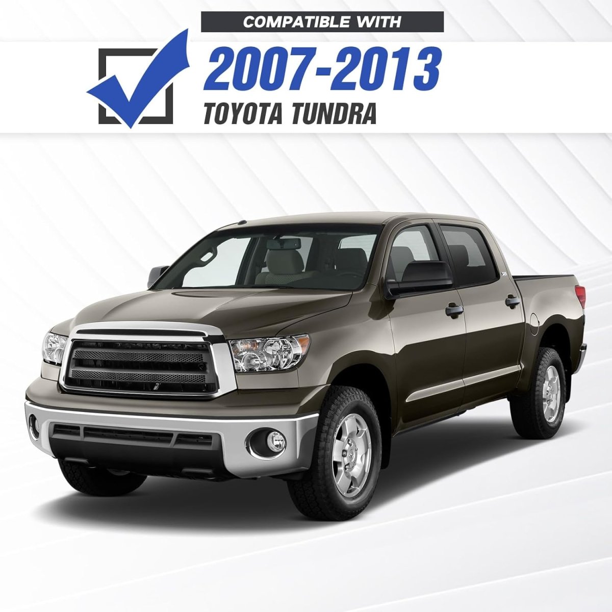 Full Width Replacement Front Bumpers Compatible with 2007-2013 Toyota Tundra Rock Crawler w/5 x LED Lights | Yzona