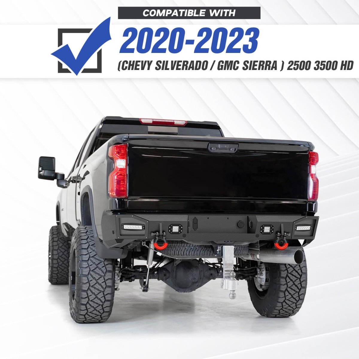 Rear Truck Bumpers Aftermarket Compatible with 2020-2023 Chevy Chevrolet Silverado & GMC Sierra 2500 3500 HD | Yzona