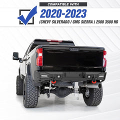 Rear Truck Bumpers Aftermarket Compatible with 2020-2023 Chevy Chevrolet Silverado & GMC Sierra 2500 3500 HD | Yzona