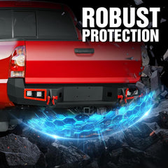 for Tacoma Steel Rear Bumper Compatible with 2005-2015 Toyota Tacoma | Yzona